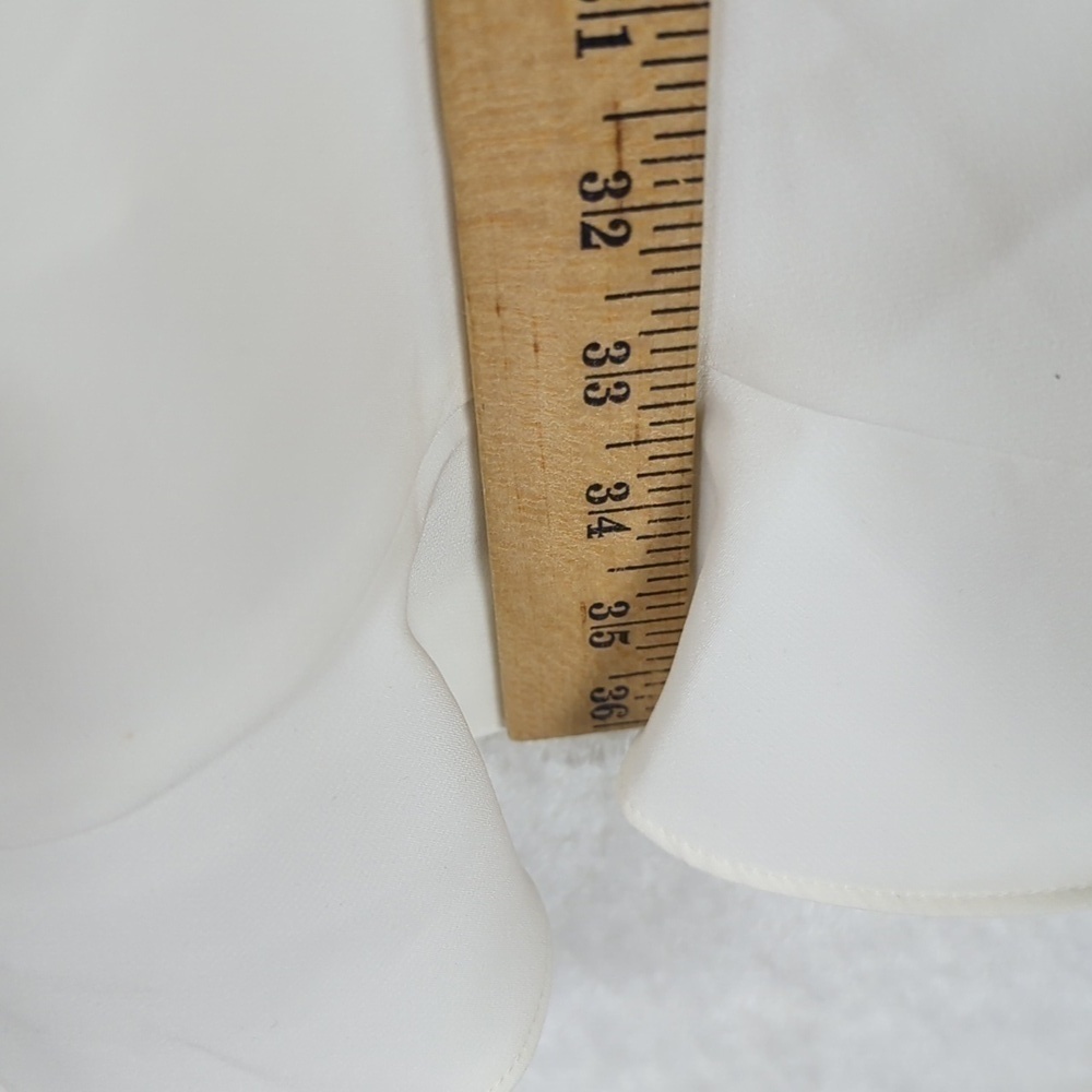 Aidan Mattox Halter A-Line Dress Womens 2 Bone White Ruffle Dress Dazzle 8 - Picture 11 of 16